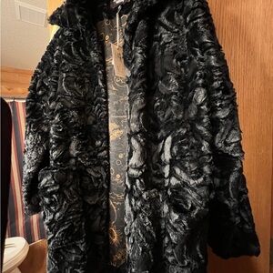 Johnny Was Black Textured Teddy Jacket
New with tags